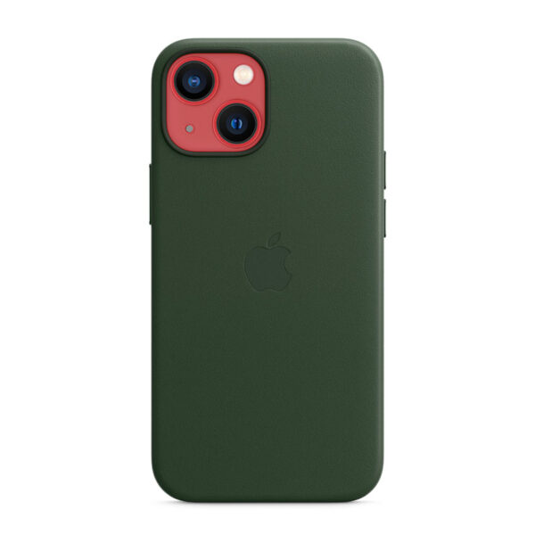 Apple Leather Case - Skórzane etui z MagSafe do iPhone 13 mini (zielona sekwoja)