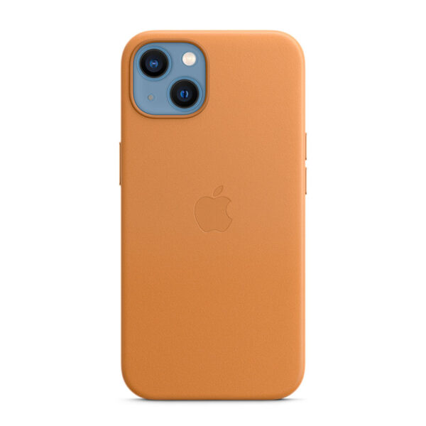 Apple Leather Case - Skórzane etui z MagSafe do iPhone 13 (złocisty brąz)