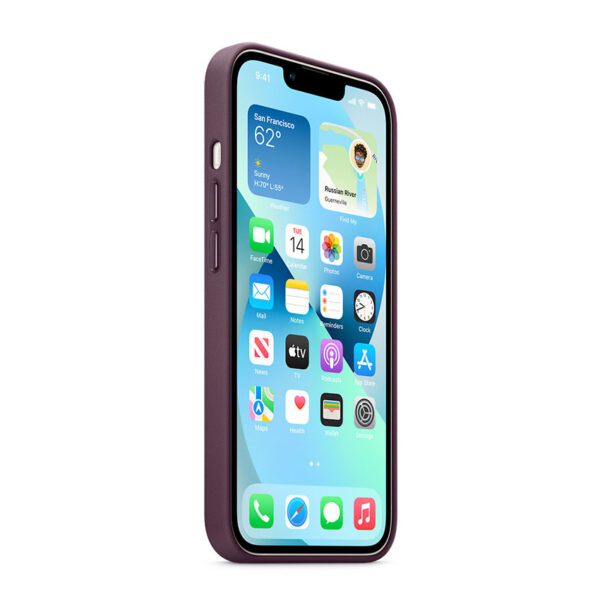 Apple Leather Case - Skórzane etui z MagSafe do iPhone 13 (ciemna wiśnia)
