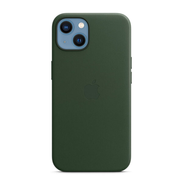 Apple Leather Case - Skórzane etui z MagSafe do iPhone 13 (zielona sekwoja)