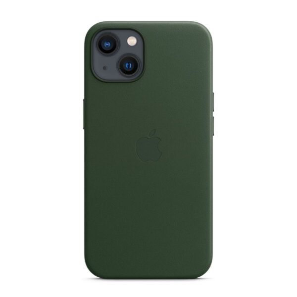 Apple Leather Case - Skórzane etui z MagSafe do iPhone 13 (zielona sekwoja)