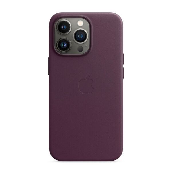 Apple Leather Case - Skórzane etui z MagSafe do iPhone 13 Pro (ciemna wiśnia)