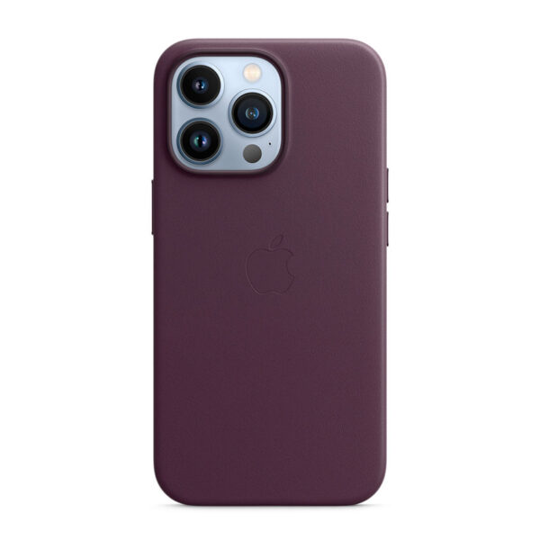 Apple Leather Case - Skórzane etui z MagSafe do iPhone 13 Pro (ciemna wiśnia)