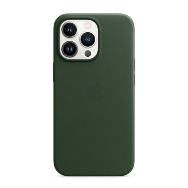 Apple Leather Case - Skórzane etui z MagSafe do iPhone 13 Pro (zielona sekwoja)