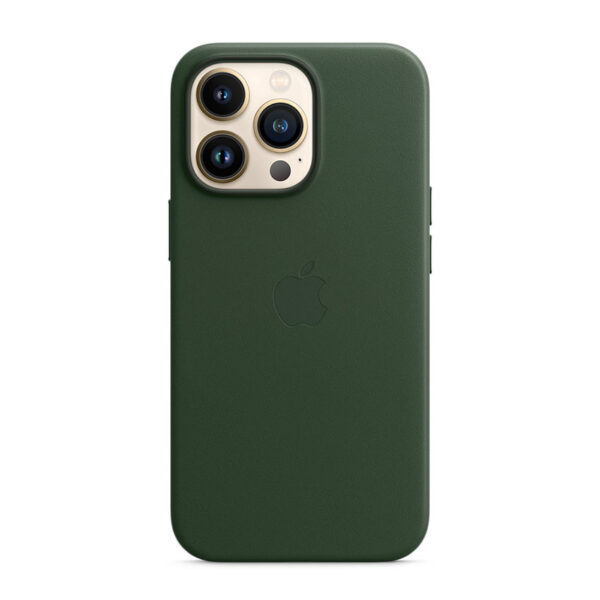 Apple Leather Case - Skórzane etui z MagSafe do iPhone 13 Pro (zielona sekwoja)