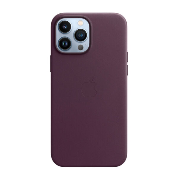 Apple Leather Case - Skórzane etui z MagSafe do iPhone 13 Pro Max (ciemna wiśnia)