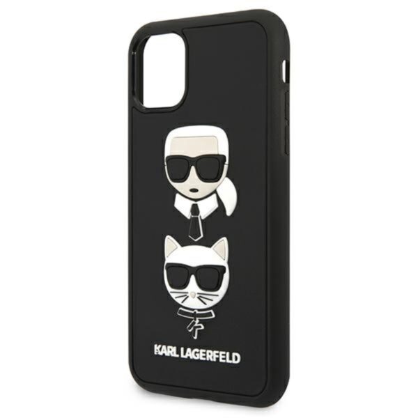 Karl Lagerfeld 3D Rubber Karl & Choupette Heads – Etui iPhone 11 (czarny)