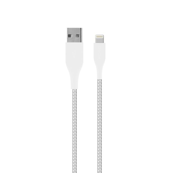 PURO Fabric Ultra Strong - Kabel w oplocie heavy duty USB-A / Lightning MFi 2m (biały)