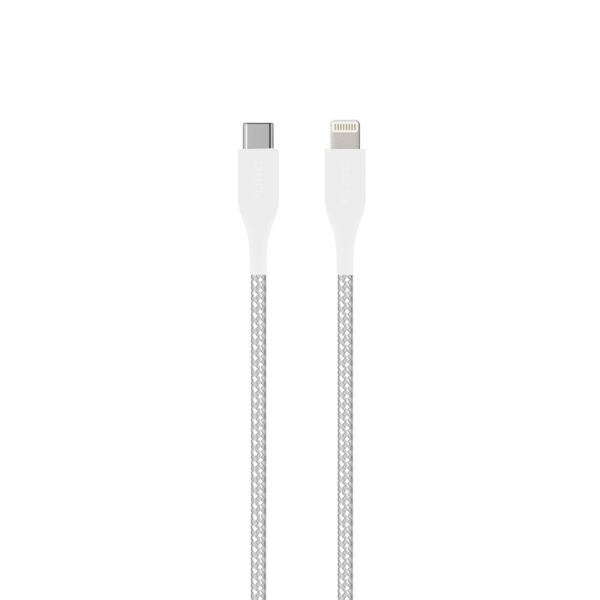 PURO Fabric Ultra Strong - Kabel w oplocie heavy duty USB-C / Lightning MFi 2m (biały)