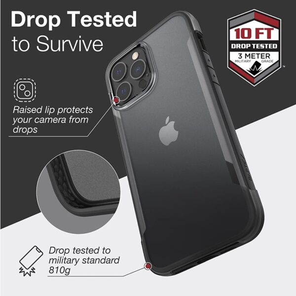 X-Doria Raptic Terrain – Biodegradowalne etui iPhone 13 Pro Max (Drop Tested 3m) (Black)